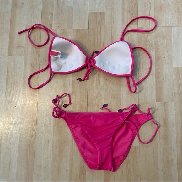 Sofia by Vix women’s beaded pink string bikini in size medium - Picture 11 of 11